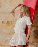 Golf Chalet Pleated Skirt - Cream